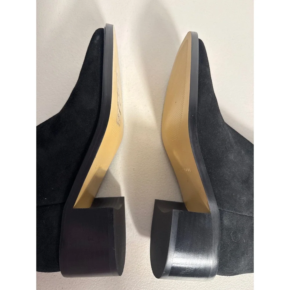 Everlane Womens Glove Boot Black Suede Square Toe Block Heel Ankle Boots Size 7M